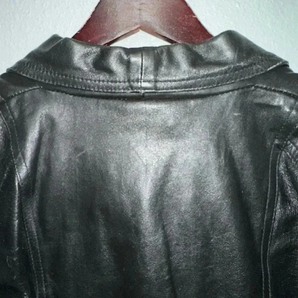 Women's Vintage Sanzzini Genuine Leather Jacket XL Black Made in India Biker - Picture 16 of 16